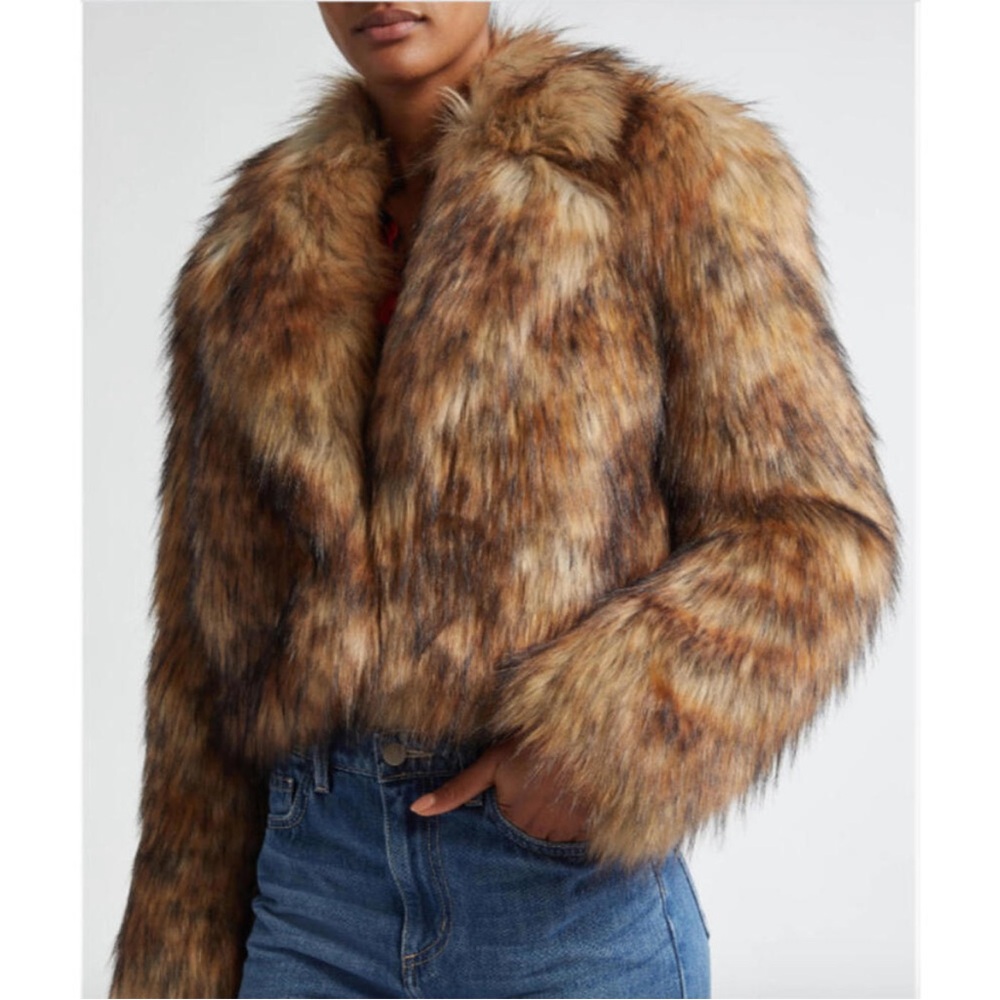 L'AGENCE Multitone Faux Fur Jacket